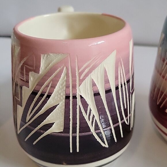 Vintage Signed Ute Navajo Pottery mug Coffee Cup Excellent set of 4 - Picture 4 of 11